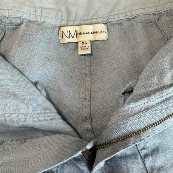 Neiman Marcus Blue 100% Linen Pants with Crochet Detail Size XS NWOT - Picture 2 of 7